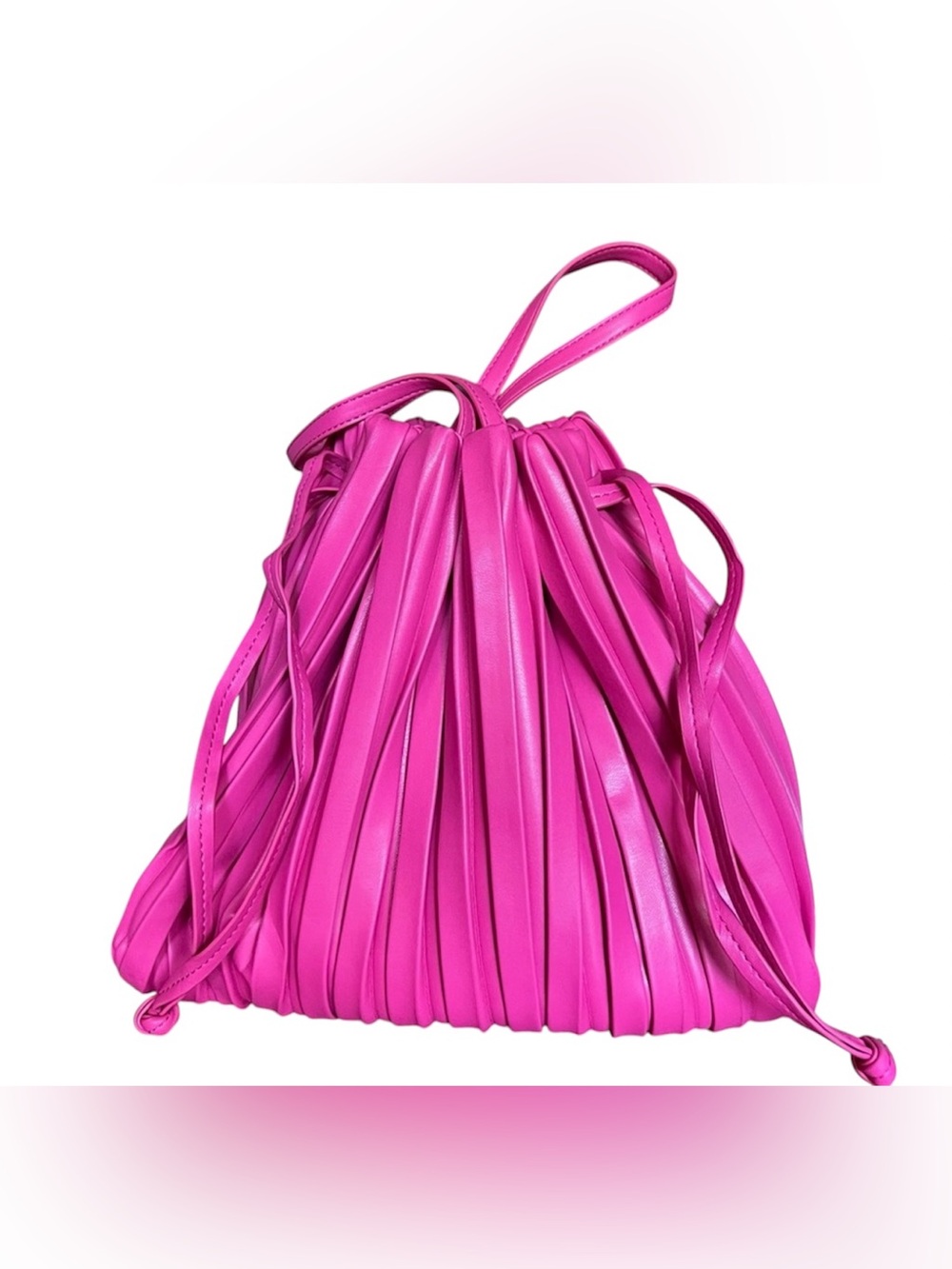 Sandra Robert’s ~ Squared ~ Napa Pleated Drawstring Bag
